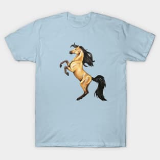 Spirited Rearing Buckskin Stallion T-Shirt